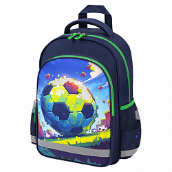 Рюкзак ПИФАГОР SCHOOL, 1 отделение, 3 кармана, "Футбольный матч", 38x28х14 см, 273171