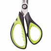 Ножницы ЮНЛАНДИЯ "BASIC", 140 мм, ребристые резиновые вставки, черно-салатовые, европодвес, 236990