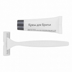 Бритвенный набор КОМПЛЕКТ 200 шт., HOTEL (крем для бритья + станок), саше, флоупак, 2000121/1
