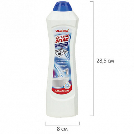 Чистящее средство универсальное крем 780 мл, LAIMA PROFESSIONAL "White fresh", 608661