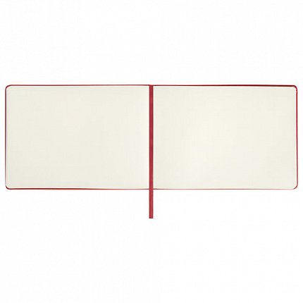 Скетчбук, слоновая кость 140 г/м2 210х148 мм, 80 л., КОЖЗАМ, резинка, BRAUBERG ART CLASSIC, красный, 113197