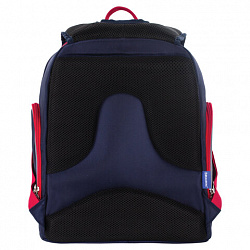 Рюкзак BRAUBERG CLASSIC, легкий каркас, премиум материал, "Лев", синий, 37х32х21 см, 228829
