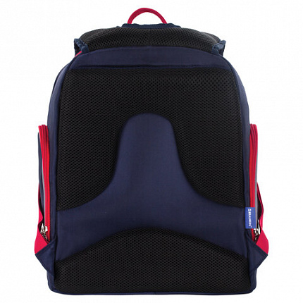 Рюкзак BRAUBERG CLASSIC, легкий каркас, премиум материал, "Лев", синий, 37х32х21 см, 228829