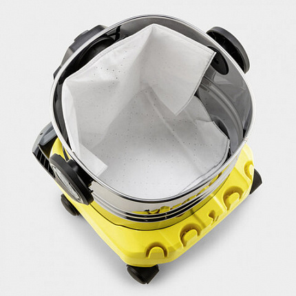 Пылесос хозяйственный KARCHER WD 6 PS, мусоросборник 30л, мощность 1300Вт, желтый, 1., 1.628-360.0