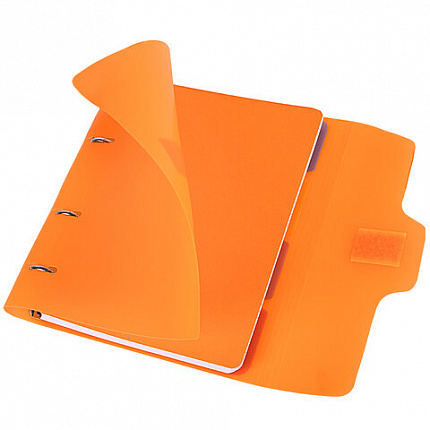 Тетрадь на кольцах А5 175х220мм, 120л, пластик, на липучке, с разделителями, BRAUBERG, Розовый, 404636