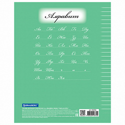 Тетрадь 12 л. BRAUBERG ЭКО "5-КА", линия, обложка плотная мелованная бумага, ЗЕЛЕНАЯ, 104763