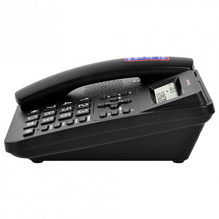Телефон TEXET TX-264, АОН, спикерфон, тональный / импульсный режим, часы / будильник, SOS, повтор, черный, 127218