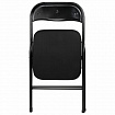 Стул складной BRABIX "Golf CF-007", чёрный каркас, чёрная ткань, гофрокороб, 533025