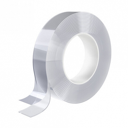 Многоразовая двухсторонняя прозрачная крепежная лента "Скотч NANO tape 5 м х 30 мм", 2 мм, DASWERK (ДАСВЕРК), 607929