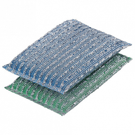 Губка-скрабер для ЭМАЛИ и ТЕФЛОНА, размер 13х8,5х1,5 см, КОМПЛЕКТ 2 штуки, посуда, уборка, LAIMA, 700057