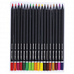 Карандаши цветные чёрное дерево BRAUBERG BLACK WOOD, 36 цветов, мягкий грифель 3 мм, 182042