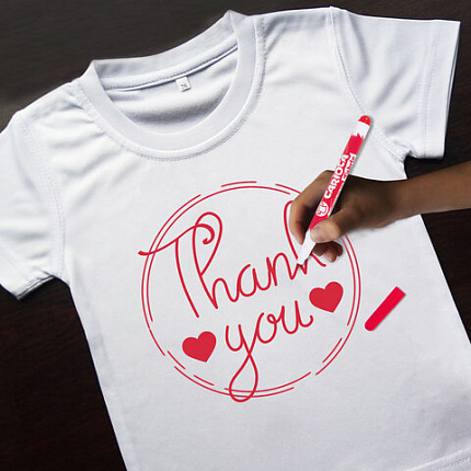 Маркеры для ткани CARIOCA (Италия) "Fabric", 10 цветов, круглый наконечник 2,6 мм, 42909