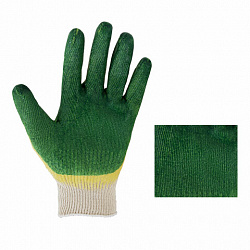 Перчатки хлопчатобумажные износостойкие ДВОЙНОЙ облив, 13 класс, КОМПЛЕКТ 100 ПАР, LAIMA ЛЮКС, 608673