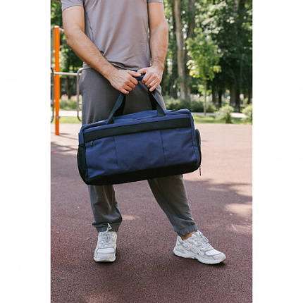 Сумка спортивная HEIKKI MOVE PLUS (ХЕЙКИ) отделение для обуви, синяя, 28х50х23 см, 273897