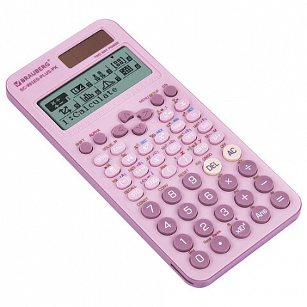 Калькулятор инженерный BRAUBERG SC-991ES-PLUS-PK (164х80 мм), 552 функции, 10+2 разряда, РОЗОВЫЙ, 272654