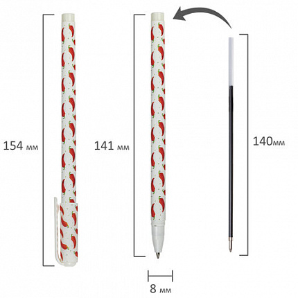 Ручка шариковая BRAUBERG SOFT TOUCH STICK "CHILI PEPPER", СИНЯЯ, мягкое покрытие, узел 0,7 мм, 143708