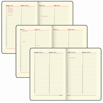 Ежедневник недатированный А5 (138х213 мм), BRAUBERG VISTA, под кожу, гибкий, 136 л., "Good old England", 112010