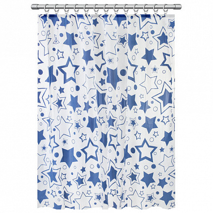 Шторка для ванной PEVA, 180х180 см, кольца в комплекте, дизайн ассорти, УЗОРЫ, WBZ (ВБЗ), 700068