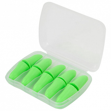 Беруши одноразовые пенополиуретановые без шнурка, КОМПЛЕКТ 5 пар в контейнере, SNR 43 дБ, RABBITEX (РАББИТЕКС), 671319