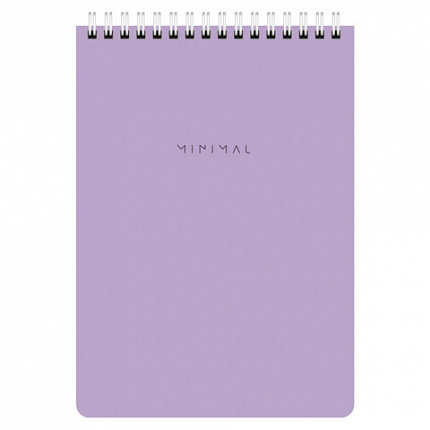 Блокнот А5 146х206 мм, 60 л., гребень, картон, жесткая подложка, клетка, BRAUBERG "Minimal Pastel", 116427