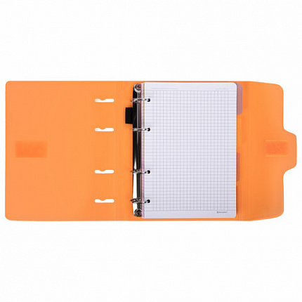 Тетрадь на кольцах А5 175х220мм, 120л, пластик, на липучке, с разделителями, BRAUBERG, Розовый, 404636