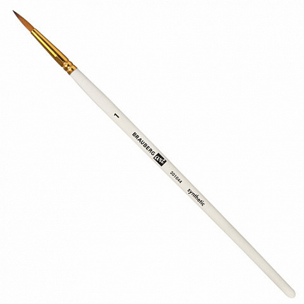 Кисти художественные набор 15 шт + мастихин в пенале, белые, синтетика, BRAUBERG ART