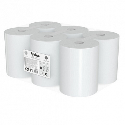 Полотенца бумажные рулонные 150м, VEIRO Professional (H1) COMFORT, 1-сл, КОМПЛЕКТ 6 р, K211