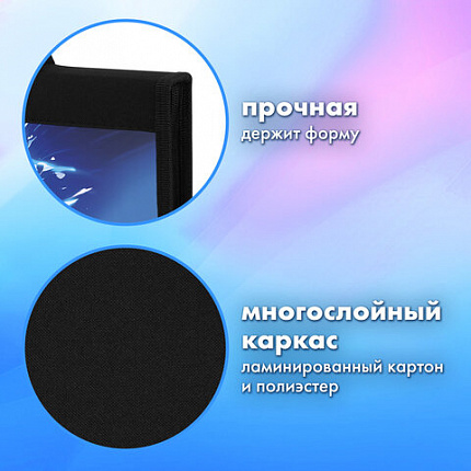 Папка на молнии BRAUBERG А4 с ручкой, с органайзером, 1 отделение, "Забей гол!", 273385