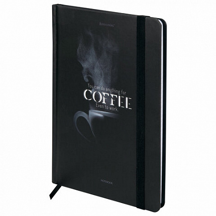 Блокнот с резинкой в клетку 96 л., А5 145х203 мм, твердая обложка, BRAUBERG, "Shadows", 116325