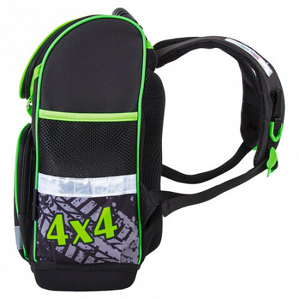 Ранец ЮНЛАНДИЯ WISE, 1 отделение, 3 кармана, устойчивое дно, "Offroad", 37х29х15 см, 228814