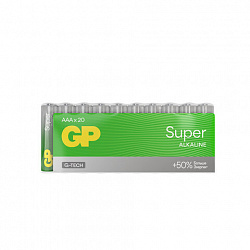 Батарейки КОМПЛЕКТ 20 шт., GP Super G-Tech, AAA (LR03, 24А), алкалиновые, мизинчиковые, 24A-2CRVS20, GP 24A-2CRVS20