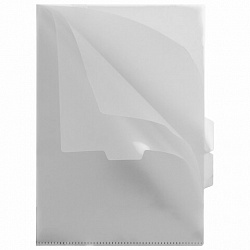 Папка-уголок 3 отделения, жесткая, А4, BRAUBERG "SPECIAL", прозрачная, 0,15 мм, 273062