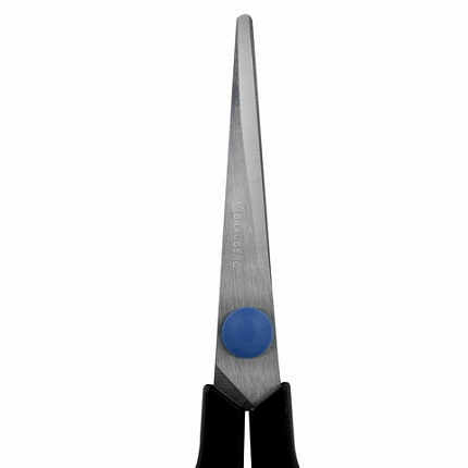 Ножницы BRAUBERG "Soft Grip", 140 мм, черно-синие, резиновые вставки, 3-сторонняя заточка, 230760