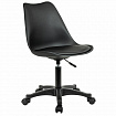 Кресло стул BRABIX "Eames MG-310 PL", пластик черный, экокожа черная, 532927