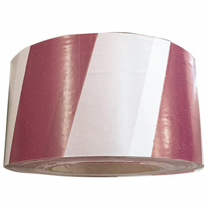 Лента оградительная сигнальная красно-белая 75 мм х 250 м, СТАНДАРТ, полиэтилен, ЛО 250/75