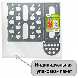 Держатель контейнер корзина APPLE для пакетов, мешков, бахил, 37,5х16х13 см, графит, LAIMA, 608367