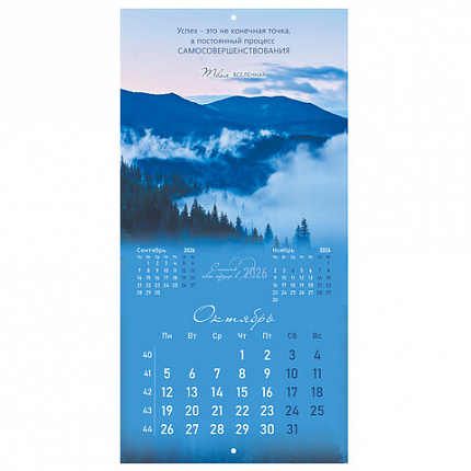 Календарь настенный перекидной 2026 г., BRAUBERG, 12 листов, 28,5х28,5 см, "Твоя вселенная", 116924