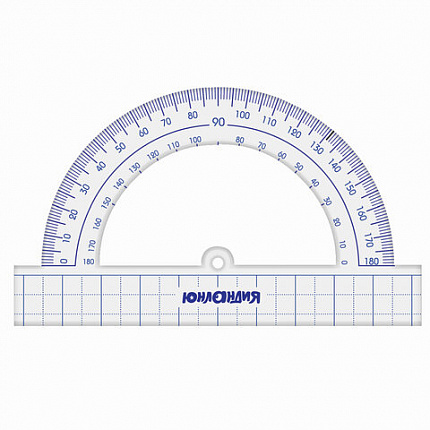 Набор чертежный ЮНЛАНДИЯ "ШКОЛЬНЫЙ" (линейка 20 см, 2 угольника, транспортир), пенал, 210737