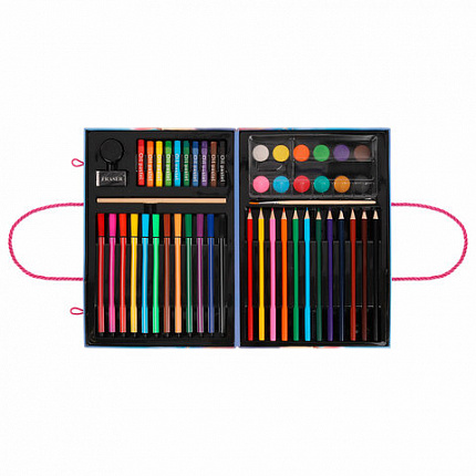 Набор ЮНОГО ХУДОЖНИКА "ПРИНЦЕССА" для рисования и творчества в кейсе ЮНЛАНДИЯ, 75 предметов, 665673