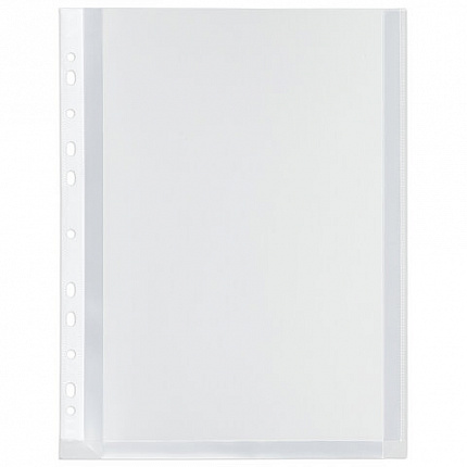 Папки-файлы перфорированные БОЛЬШОЙ ВМЕСТИМОСТИ до 200 листов, А4, КОМПЛЕКТ 10 шт., 180 мкм, BRAUBERG, 226833