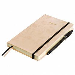 Ежедневник недатированный А5 138x213 мм, BRAUBERG "Velvet", резинка, держатель, 160 л., розовый, 116246