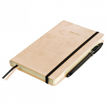 Ежедневник недатированный А5 138x213 мм, BRAUBERG "Velvet", резинка, держатель, 160 л., розовый, 116246