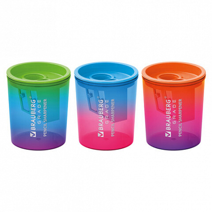 Точилка для классических и утолщенных карандашей BRAUBERG "GRADE", НАБОР 3 штуки, 271999