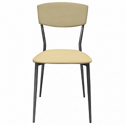 Стул для столовых, кафе, дома РС23, серебристый каркас, экокожа бежевая