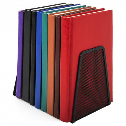 Держатель (ограничитель) подставка для книг BRAUBERG "Germanium Mesh", 2 штуки, металл, 237977