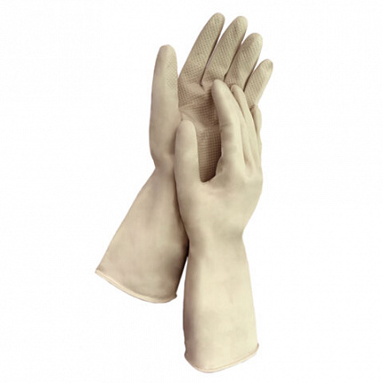 Перчатки МНОГОРАЗОВЫЕ латексные LAIMA "ULTRA" СВЕРХПРОЧНЫЕ, бежевые, размер M (средний), вес 90 г, 700547