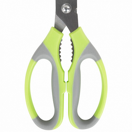 Ножницы кухонные DASWERK (ДАСВЕРК), 210 мм, с орехоколом, открывашкой, зазубренным лезвием, 608903