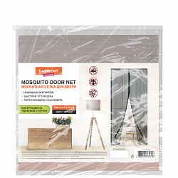Москитная сетка дверная на магнитах 100х210 см, антимоскитная, коричневая, DASWERK (ДАСВЕРК), 607986