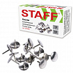 Кнопки канцелярские STAFF "Manager", металлические, никелированные, 10 мм, 50 шт., в картонной коробке, 225286