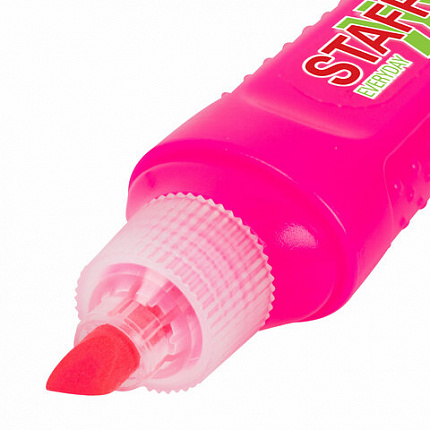 Текстовыделитель STAFF "EVERYDAY HL-707", РОЗОВЫЙ, линия 1-5 мм, скошенный наконечник, 152544